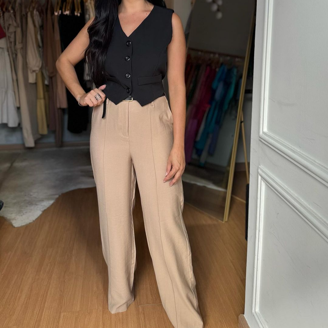 CALÇA PANTALONA COM CINTO #2 - CARMEM DAVI CALÇA PANTALONA COM CINTO #2 - CARMEM DAVI