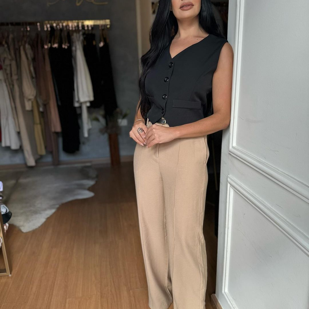 CALÇA PANTALONA COM CINTO #3 - CARMEM DAVI