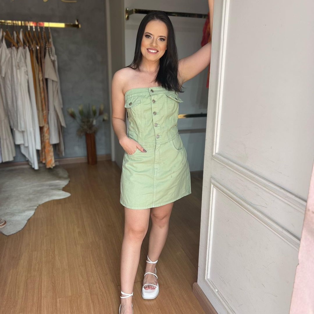 Vestido Corpete Brim